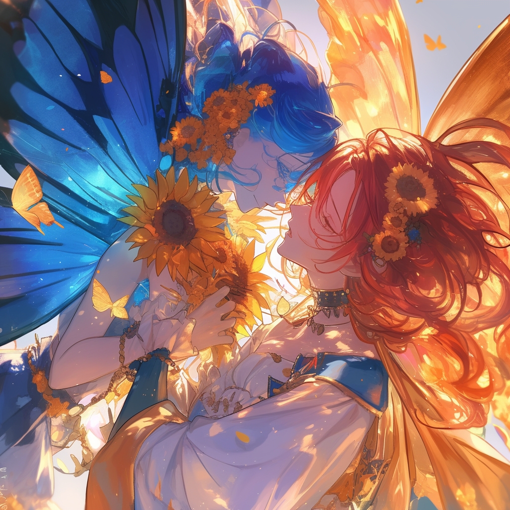 向日葵和蝴蝶的共生法则